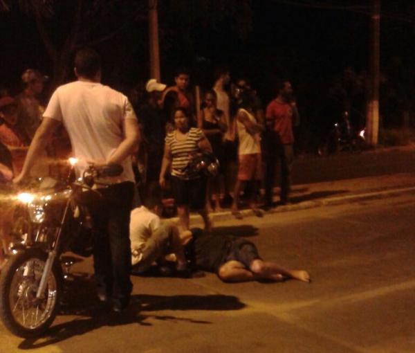 Acidente envolve caminhão e motocicleta na Avenida Calixto Lobo.(Imagem:Divulgação)