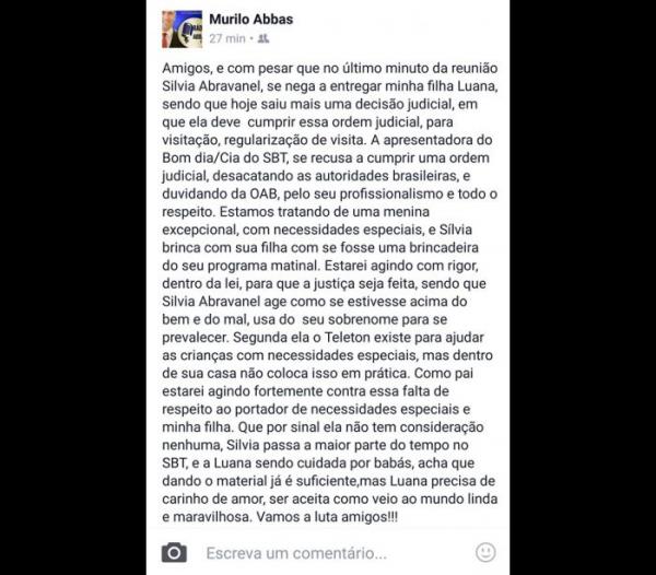   Ex-marido acusa Silvia Abravanel de não cuidar de filha especial.(Imagem:Reprodução / Facebook)