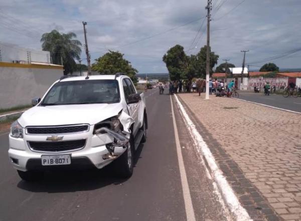 Motociclista sofre fratura em acidente de trânsito em Floriano.(Imagem:Divulgação/PM)