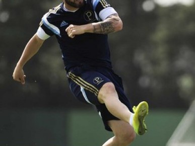 O meia Bruno César, durante treino do Palmeiras.(Imagem:Marcos Ribolli)