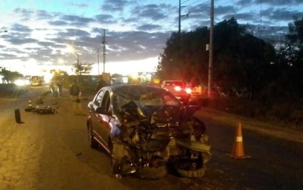 Motociclista morreu ao colidir com carro na BR-316 em Teresina.(Imagem:Divulgação)