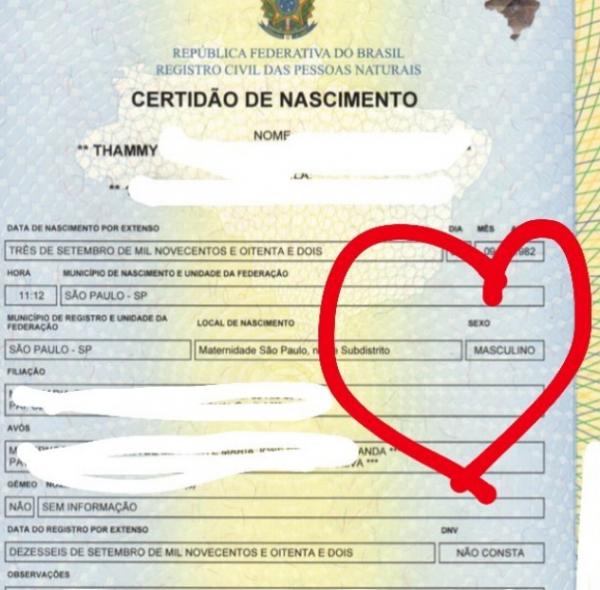 Certidão(Imagem:Instagram)