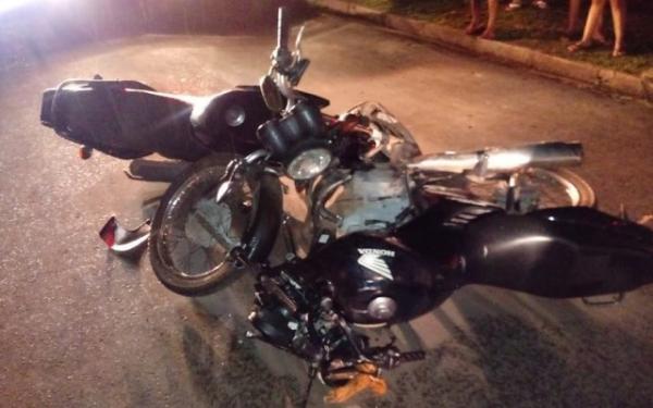 Colisão frontal entre motos deixa dois feridos no Piauí.(Imagem:Realidade em Foco)