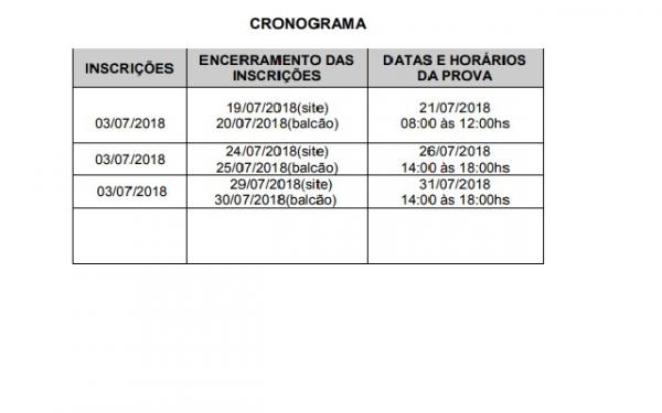 Cronograma da FAESF(Imagem:Reprodução/FlorianoNews)