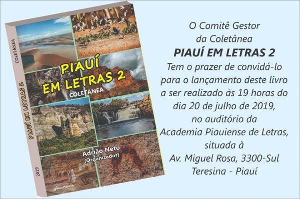 Lançamento da coletânea Piauí em Letras 2(Imagem:Divulgação)
