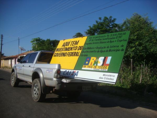 Registro do Cotidiano - Placa das obras do esgotamento sanitário(Imagem:redação)