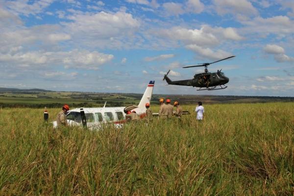 Avião com Angélica e Luciano Huck fez pouso forçado.(Imagem: Fernando Antunes / Campo Grande News)