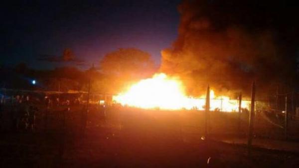 Incêndio causa pânico em área de lazer no interior do Piauí.(Imagem:Reprodução/WhatsApp)