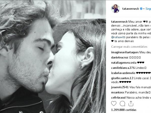 Após anunciar gravidez, Tatá Werneck se declara para Rafael Vitti.(Imagem:Reprodução/Instagram)