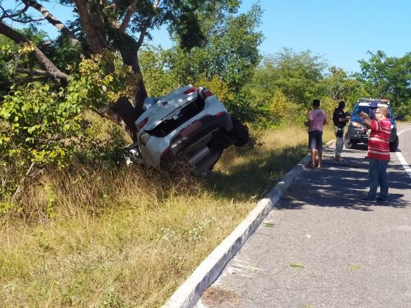 Presidente do diretório municipal do PSL em Teresina morreu em colisão com árvore na BR 343.(Imagem:Polícia Rodoviária Federal)