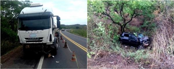 Acidente com caminhão-tanque mata mulher e deixa três feridos na BR-316.(Imagem:180graus)