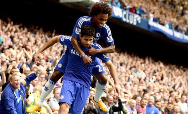 Diego Costa e Willian marcaram em vitória sobre o Aston Villa: Mou diz não ligar para gols do atacante.(Imagem:Getty Images)