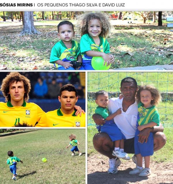 Lian, Murilo, David Luiz e Thiago Silva: semelhança; Marcão com filho e o sobrinho.(Imagem: Wenner Tito)