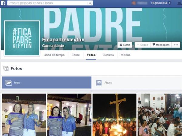 Perfil no Facebook foi criado para pedir pela permanência do padre de Oeiras.(Imagem:Reprodução/Facebook)