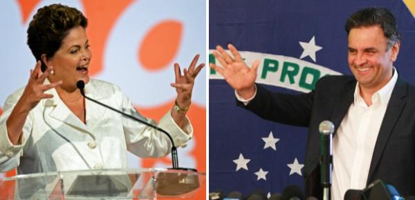 Dilma e Aécio vão ao 2º turno(Imagem:Evaristo Sá/AFP; Evelson de Freitas/Estadão)