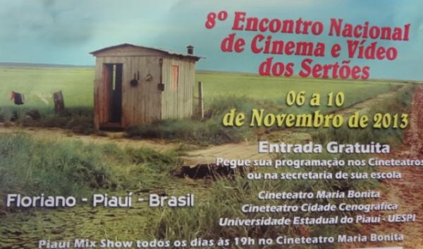 Floriano sediará 8º Encontro Nacional de Cinema e Vídeo dos Sertões de 6 a 10 de novembro.(Imagem:FlorianoNews)