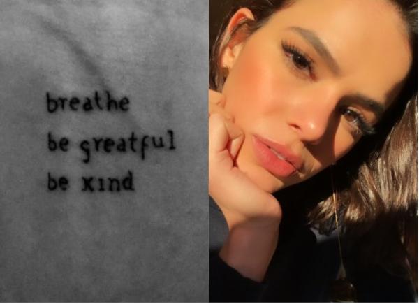 Bruna Marquezine é alvo de críticas após erro ortográfico em nova tatuagem.(Imagem:Instagram)