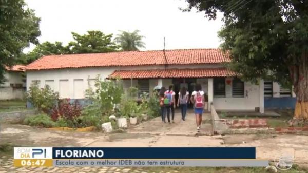 Escola com o melhor IDEB não tem estrutura emm Floriano,(Imagem:Bom Dia Piauí)