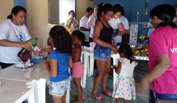 Igreja Católica, FAESF e Sesc promovem ação social no bairro Riacho Fundo.(Imagem:Conselho Diocesano do Laicato)
