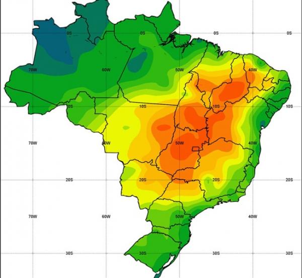 Mapa da umidade(Imagem:Inmet )