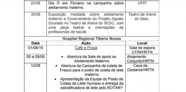 Sesc Floriano participa de campanha incentivando o aleitamento materno.(Imagem:Reprodução)