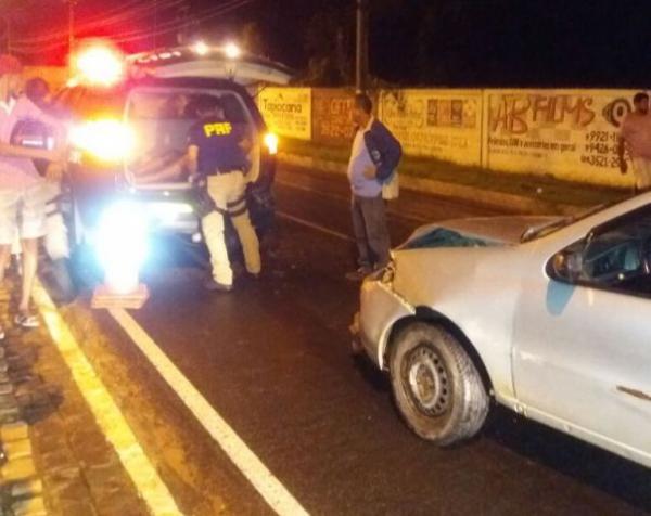 Condutor alcoolizado atropela pedestre e bate em viatura da PRF em Floriano.(Imagem:Reprodução)
