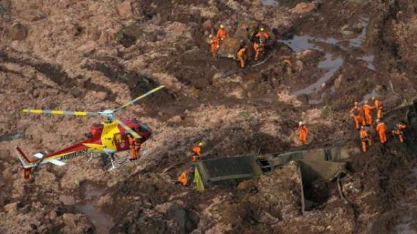 Buscas são interrompidas por risco de rompimento de nova barragem em Brumadinho.(Imagem:Divulgação)
