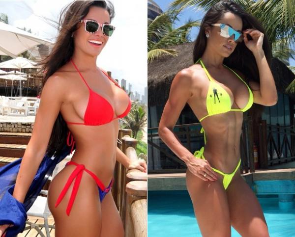 Fernanda D'avila antes e depois: a gata definiu o shape.(Imagem: Arquivo Pessoal)