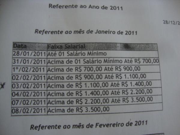 Amarelinho foi à Prefeitura e captou imagens da tabela de pagamentos do município(Imagem:Floriano News)