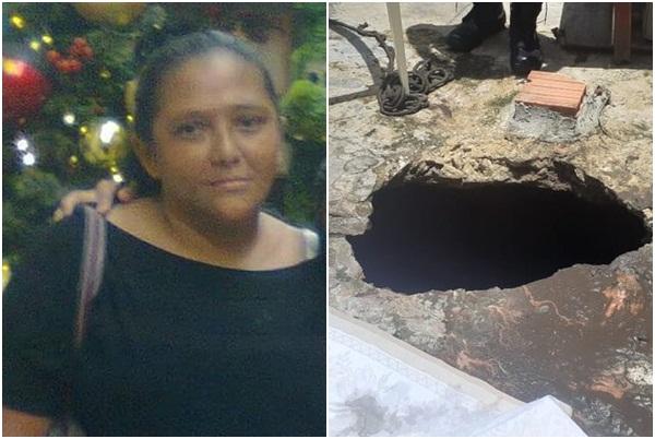 Mulher morre após ser engolida por buraco enquanto estendia roupa.(Imagem:G1.com)