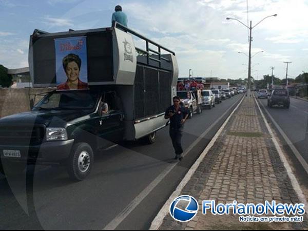 Militância do PT realiza carreata pró-Dilma em Floriano.(Imagem:FlorianoNews)