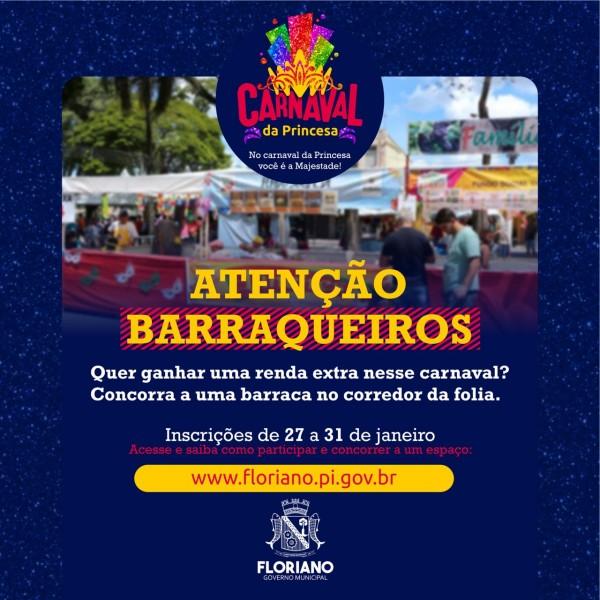 Lançado edital para concorrer a barracas do Carnaval de Floriano(Imagem:Secom)