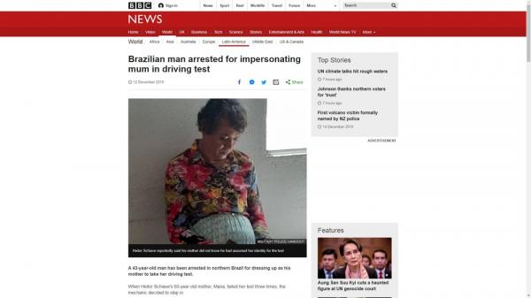 Rede britânica BBC repercutiu caso de Heitor (Imagem:Reprodução)