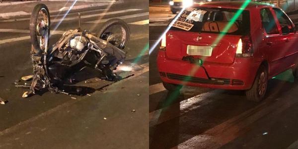 Mulher morre após colisão entre carro e moto na Avenida Kennedy(Imagem:GP1)