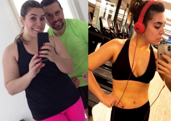 Naiara Azevedo faz antes e depois de eliminar 30 kg.(Imagem: Reprodução/Instagram)