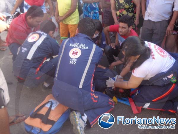 Colisão entre carro e moto deixa um ferido no bairro Ibiapaba.(Imagem:FlorianoNews)