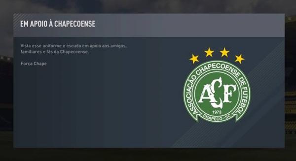 Mensagem de solidariedade da EA no Fifa 17. (Imagem:Reprodução / TechTudo)