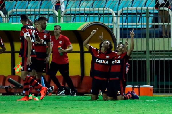 Renê faz primeiro gol pelo Flamengo e homenageia futura filha.(Imagem:Gilvan de Souza/Flamengo)