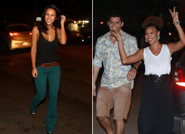 Yanna Lavigne chega sozinha à festa enquanto Bruno Gissoni chega acompanhado da atriz Sheron Menezes.(Imagem: Dilson Silva e Delson Silva/ Ag. News)