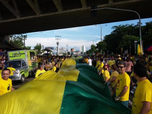 Organizadores falam que ato reuniu sete mil pessoas em Teresina.(Imagem:Ellyo Teixeira/G1)