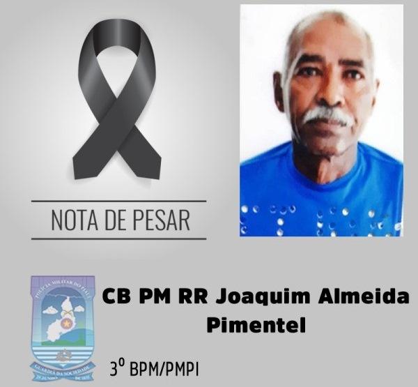 PM PI emite nota de pesar pela morte do Cabo florianense Joaquim Almeida (Imagem:DCOM/PMPI)