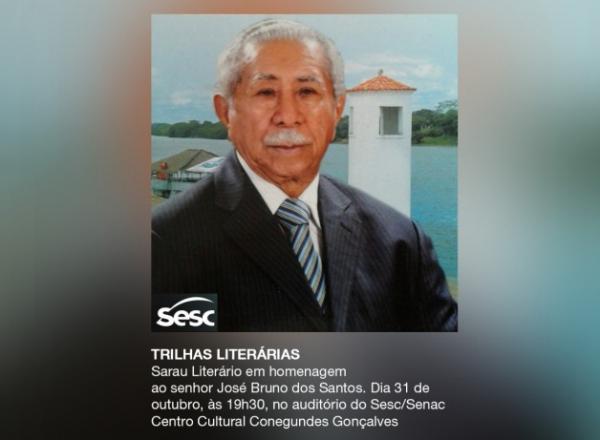 José Bruno dos Santos será homenageado em Sarau Literário nesta quarta.(Imagem:Divulgação/Sesc)