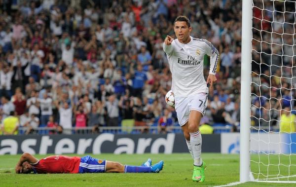 Cristiano Ronaldo chegou aos 68 gols na história da Liga dos Campeões e se aproximou de Raúl.(Imagem:Getty Images)