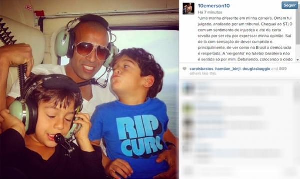Emerson Sheik em um helicóptero ao lado dos filhos.(Imagem:Reprodução / Instagram)
