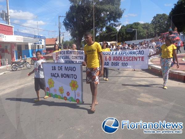 Caminhada contra exploração sexual de crianças e adolescentes é realizada em Barão de Grajaú.(Imagem:FlorianoNews)