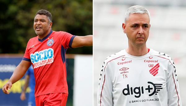 Direção quer treinador para iniciar trabalho de longo prazo e está disposta a negociar, mas técnicos de Bahia e Athletico sinalizam com intenção de cumprir contratos atuais.(Imagem:Felipe Oliveira e Albari Rosa)