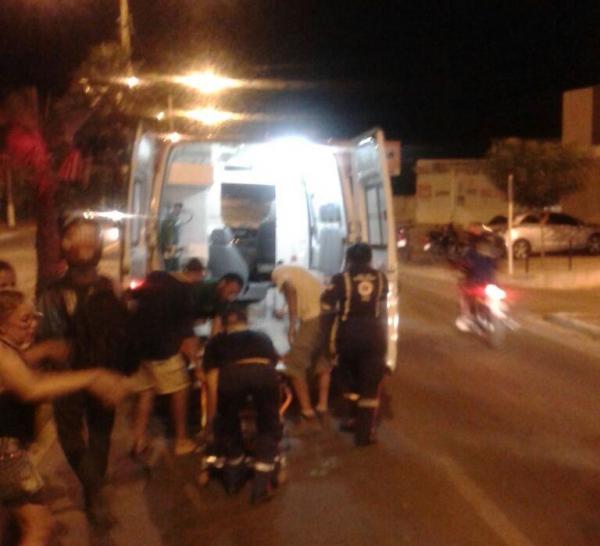 Acidente envolve caminhão e motocicleta na Avenida Calixto Lobo.(Imagem:Divulgação)