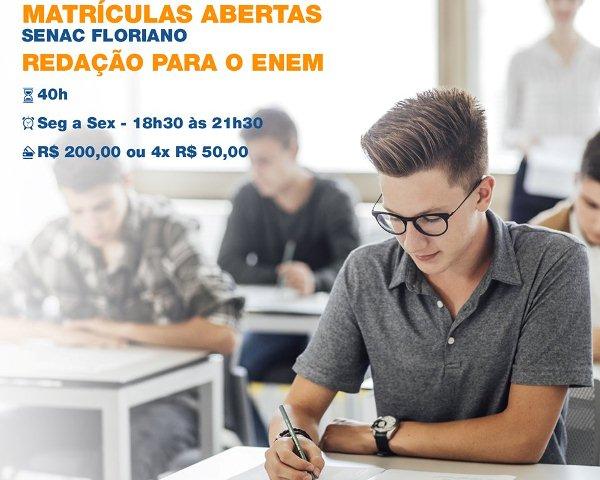 Senac de Floriano abre inscrições para curso de Redação para o Enem.(Imagem:Divulgação)