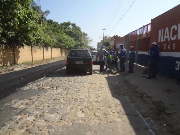 Obras de pavimentação na Av. Santos Dumont estão em andamento.(Imagem:FlorianoNews)