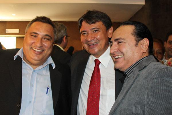 Laécio Borges, presidente do PRP, Wellington Dias e Francis Lopes.(Imagem:Bárbara Rodrigues/GP1)